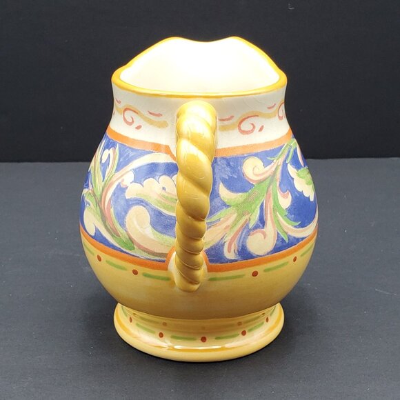 Pfaltzgraff Villa della Luna Creamer Gold Blue Green Floral Creamer - Picture 5 of 7